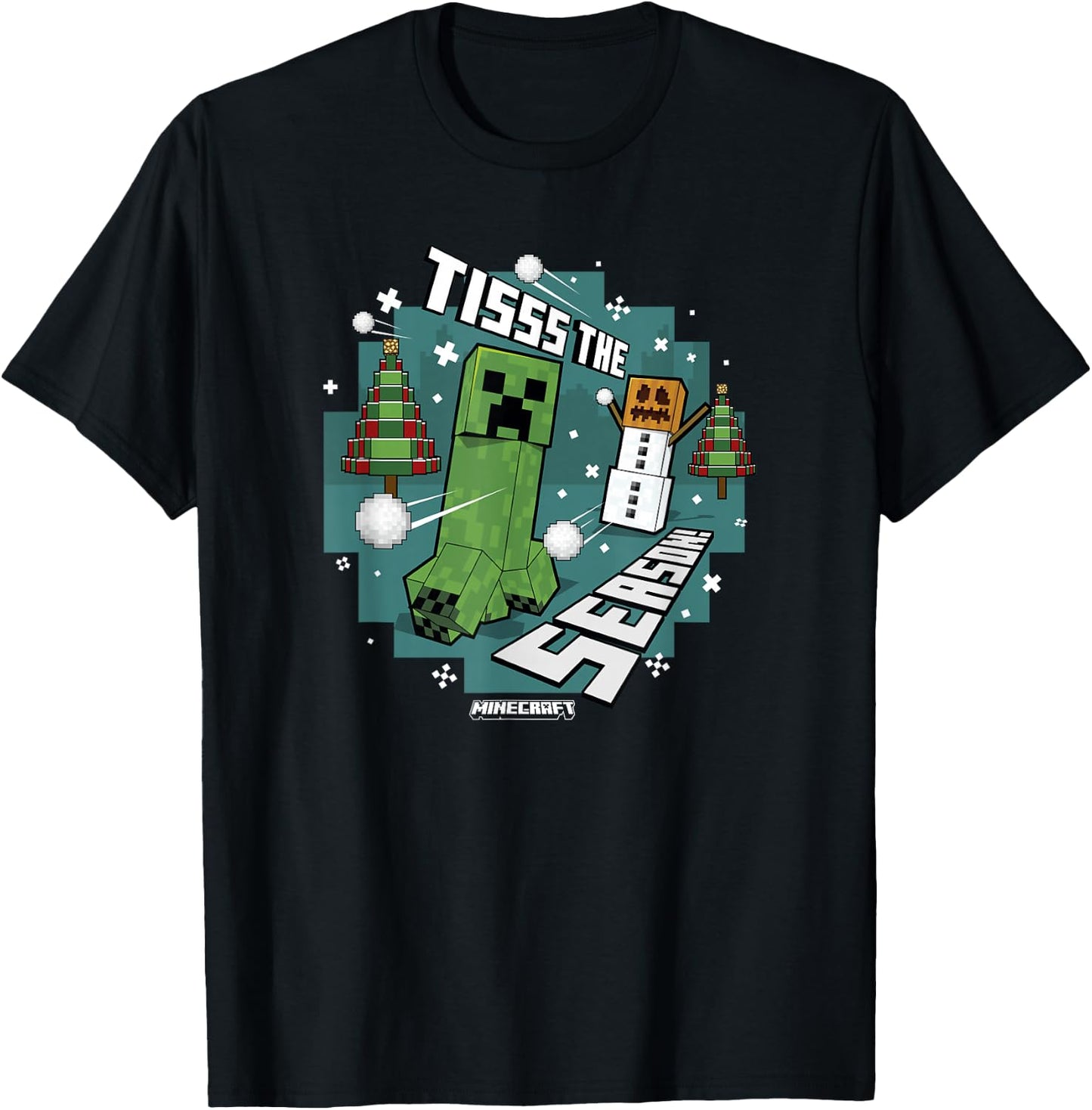 Minecraft Christmas Tisss The Season T-Shirt - T-Shirt | Black