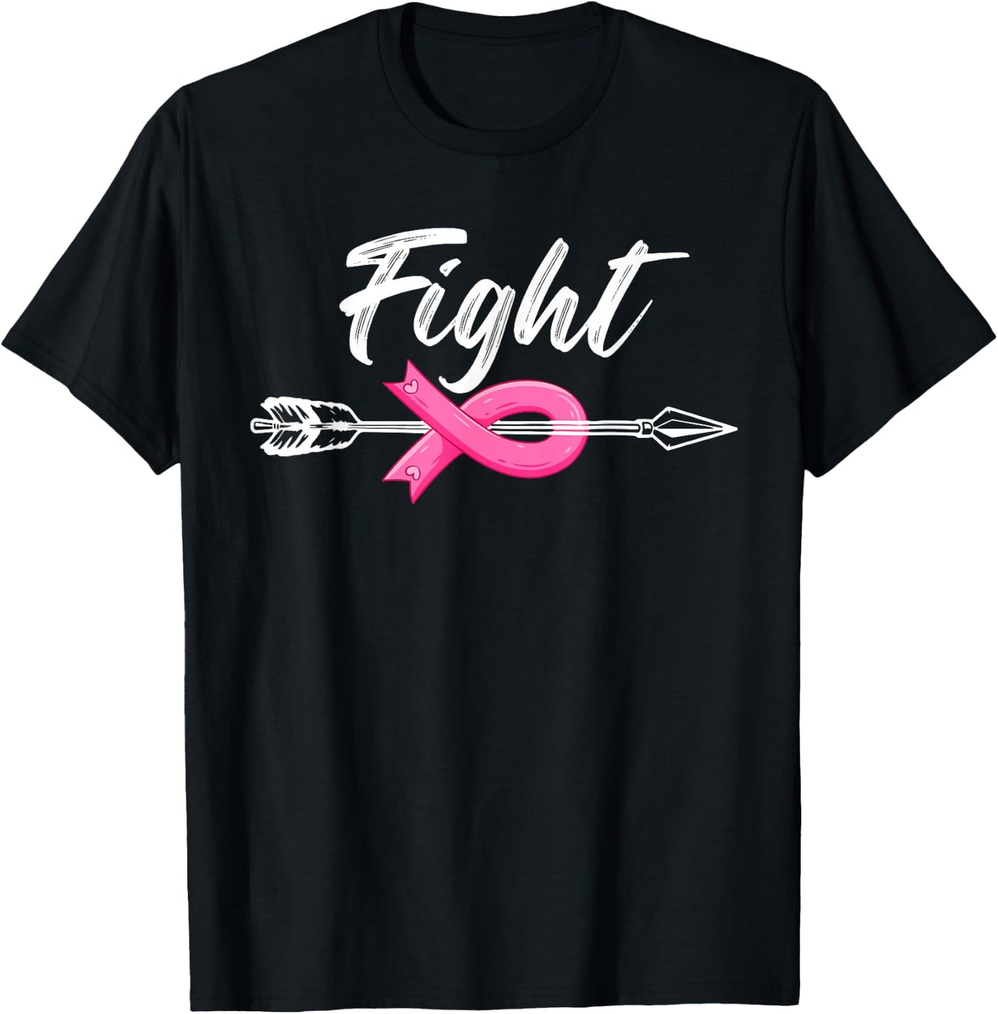 Fight Breast Survivor Breast Cancer Awarenes Pink Ribbon T-Shirt - T-Shirt | Black