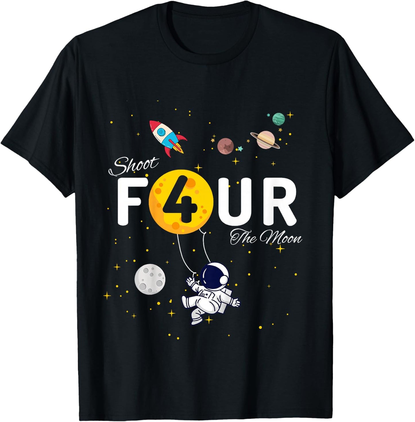 Shoot 4 The Moon Child's 4th Birthday party T-Shirt - T-Shirt | Black