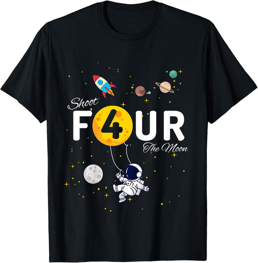 Shoot 4 The Moon Child's 4th Birthday party T-Shirt - T-Shirt | Black