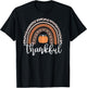 Mommy and Me Thankful Leopard Rainbow Pumpkin Thanksgiving T-Shirt - T-Shirt | Black