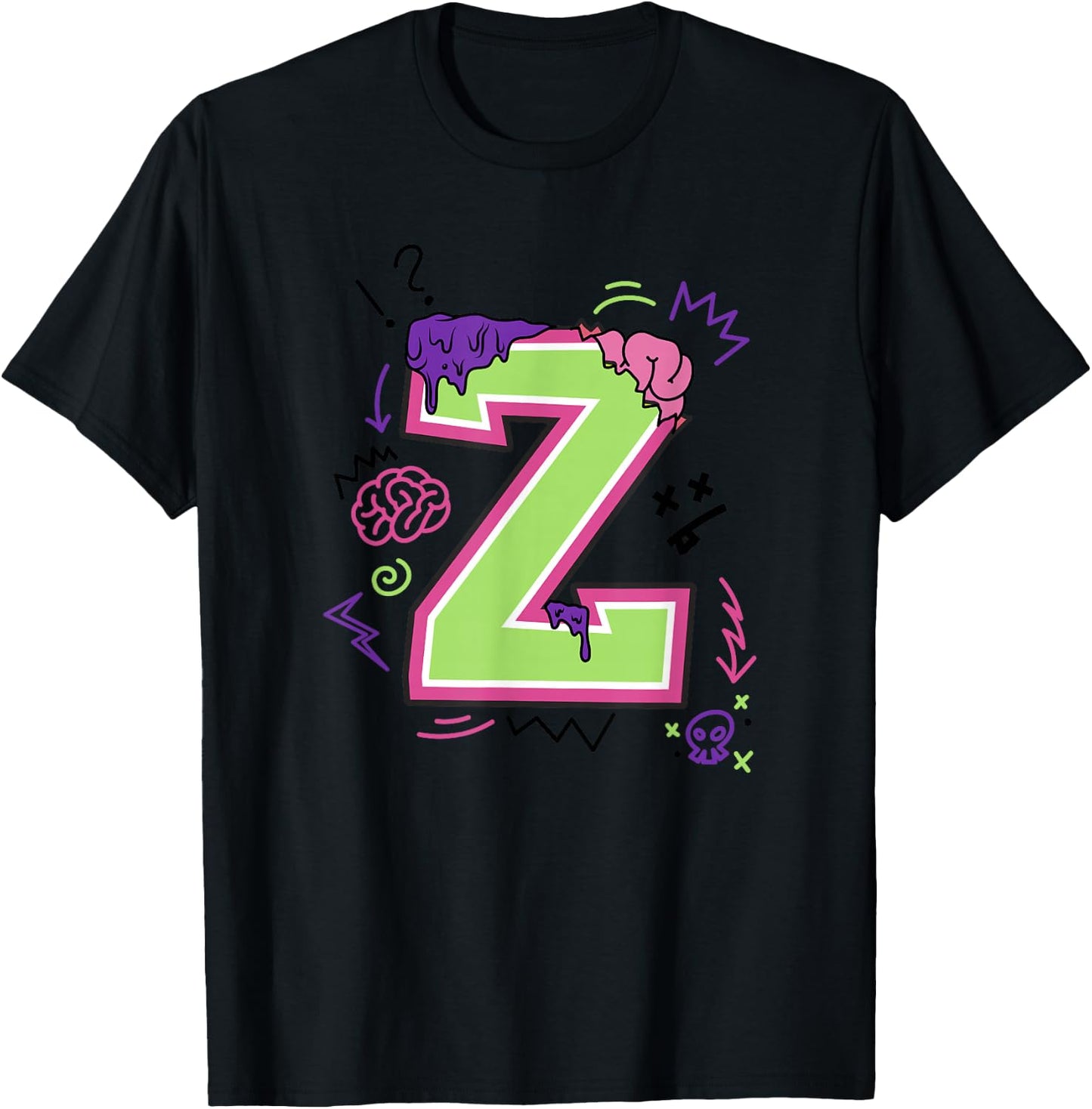Disney Zombies Big Z Neon Logo T-Shirt - T-Shirt | Black