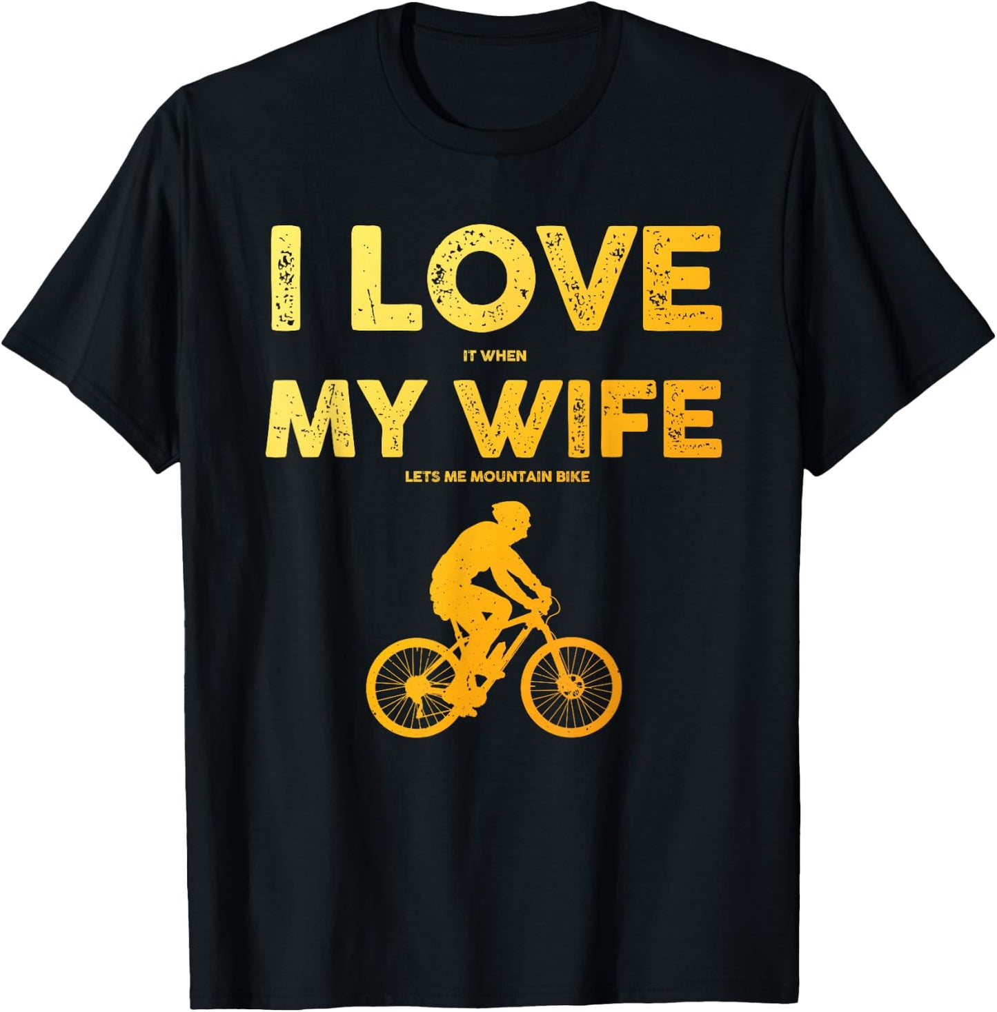 Funny Mountain Bike Art Dad Husband Mountain Biking T-Shirt - T-Shirt | Black
