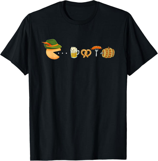 Funny Oktoberfest Gamer, Beer Festival, German Beer Drinking T-Shirt - T-Shirt | Black