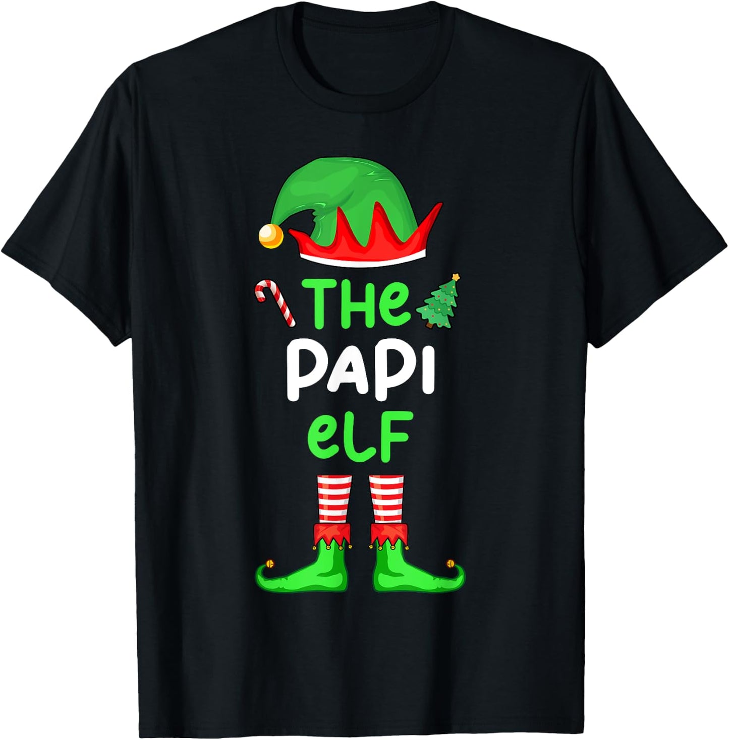 I'm The Papi Elf Christmas Family Matching Pajama T-Shirt - T-Shirt | Black