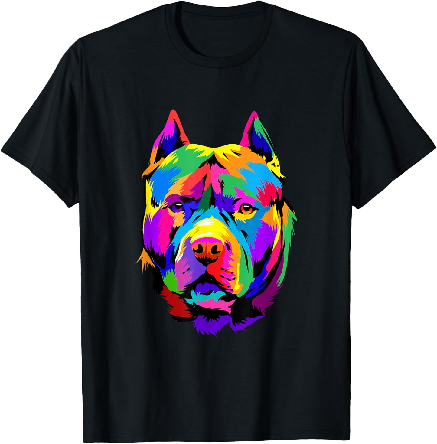 Pop Art American Pit Bull Terrier Pittie Dog Pitbull Lover T-Shirt - T-Shirt | Black