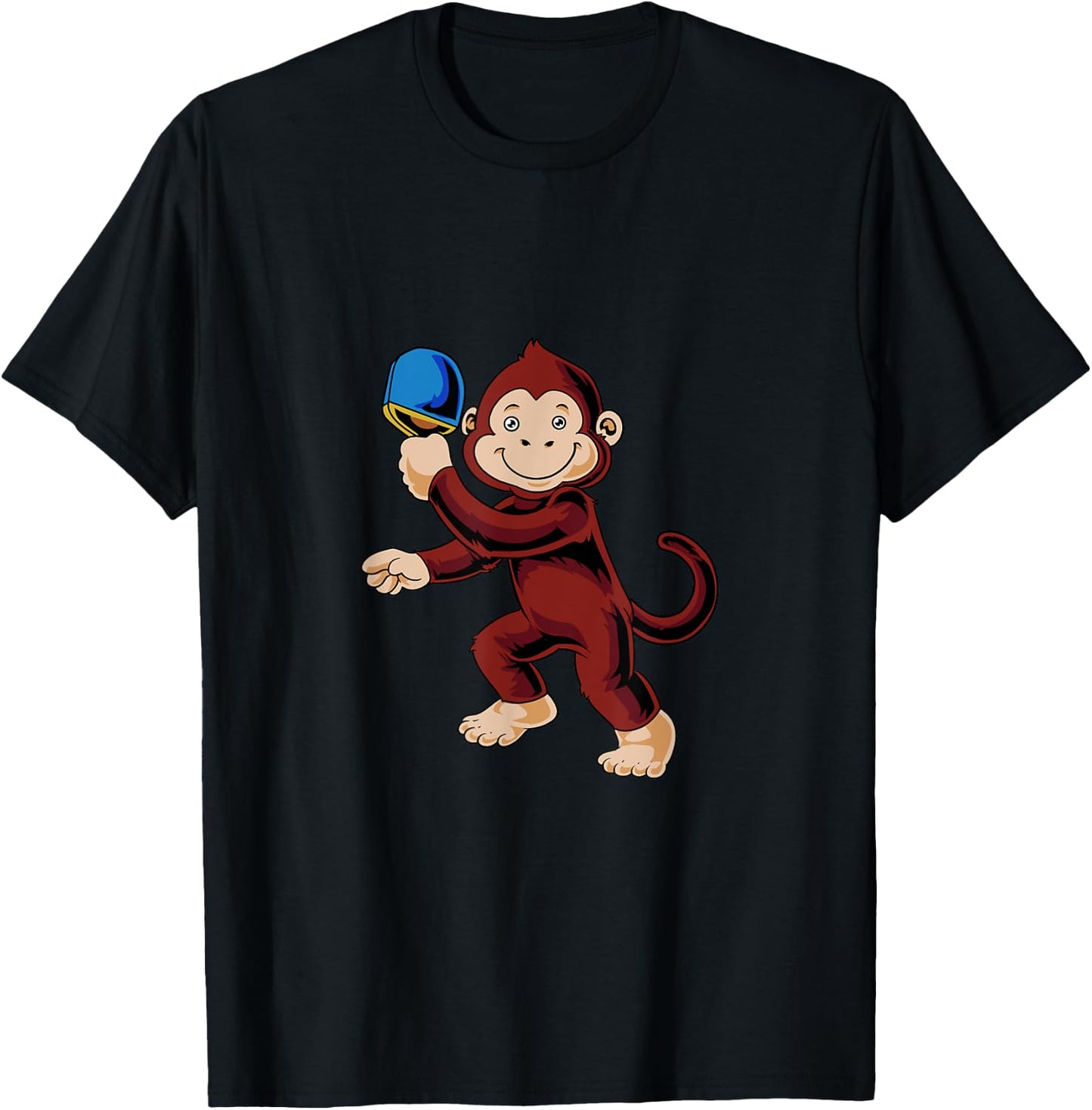 Cartoon monkey playing table tennis T-Shirt - T-Shirt | Black