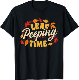 Leaf Peeping Time Leaf Peeper Autumn Leaves T-Shirt - T-Shirt | Black