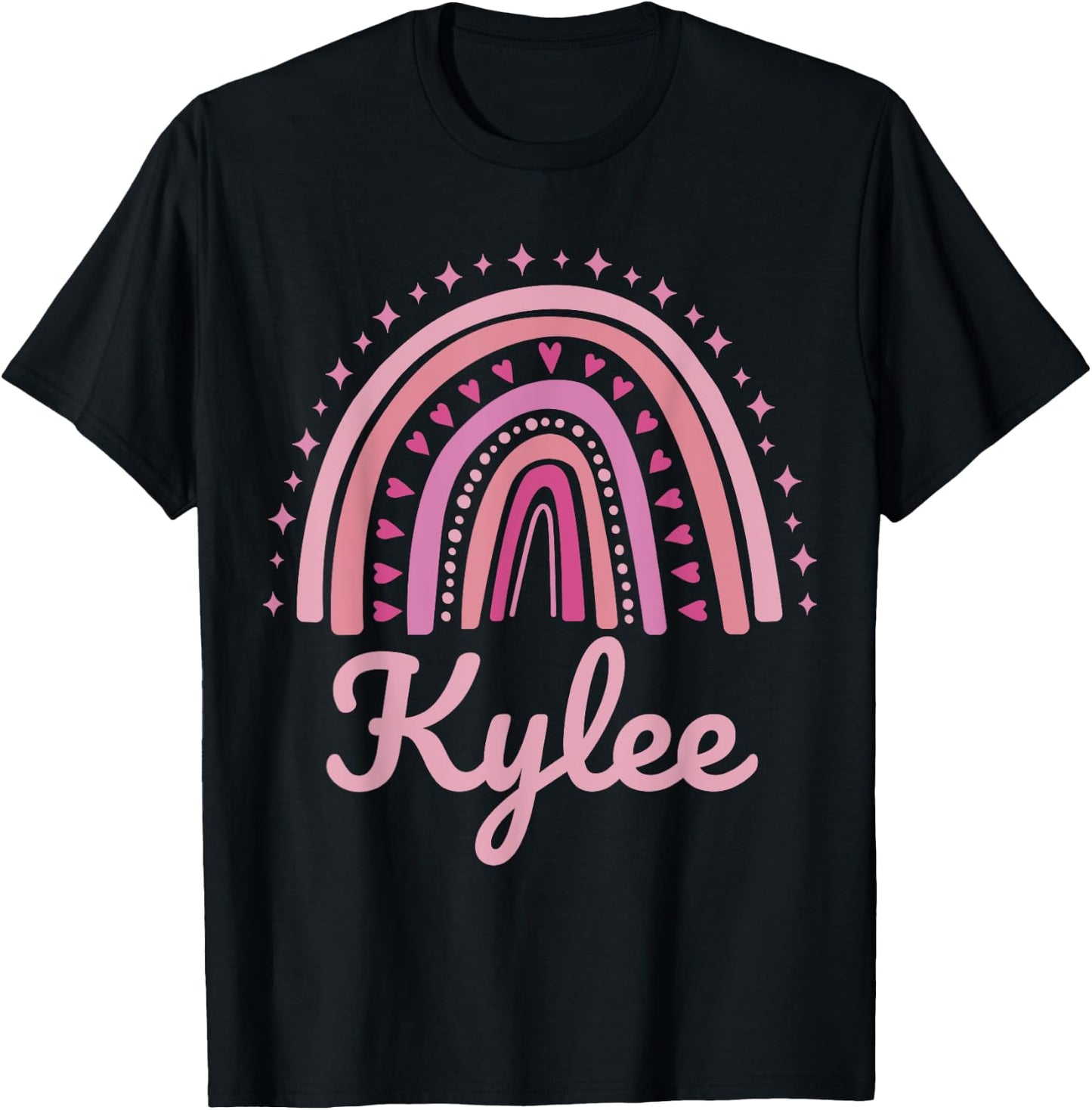 Kylee Name Personalized Funny Women Pink Rainbow Kylee T-Shirt - T-Shirt | Black