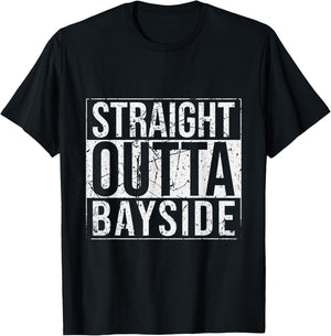 Straight Outta Bayside Vintage T-Shirt - T-Shirt | Black