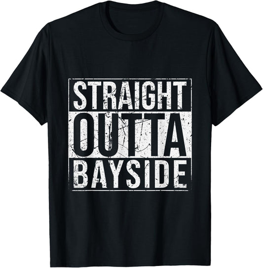 Straight Outta Bayside Vintage T-Shirt - T-Shirt | Black