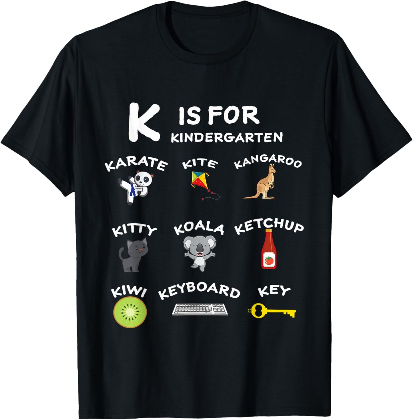 Kindergarten learning K is for koala K is for kindergarten T-Shirt - T-Shirt | Black