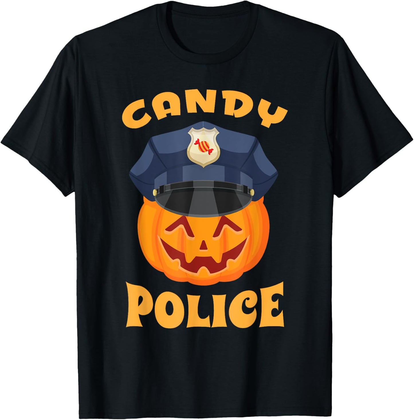 Candy Police Halloween Party Trick or Treat Security Funny T-Shirt - T-Shirt | Black