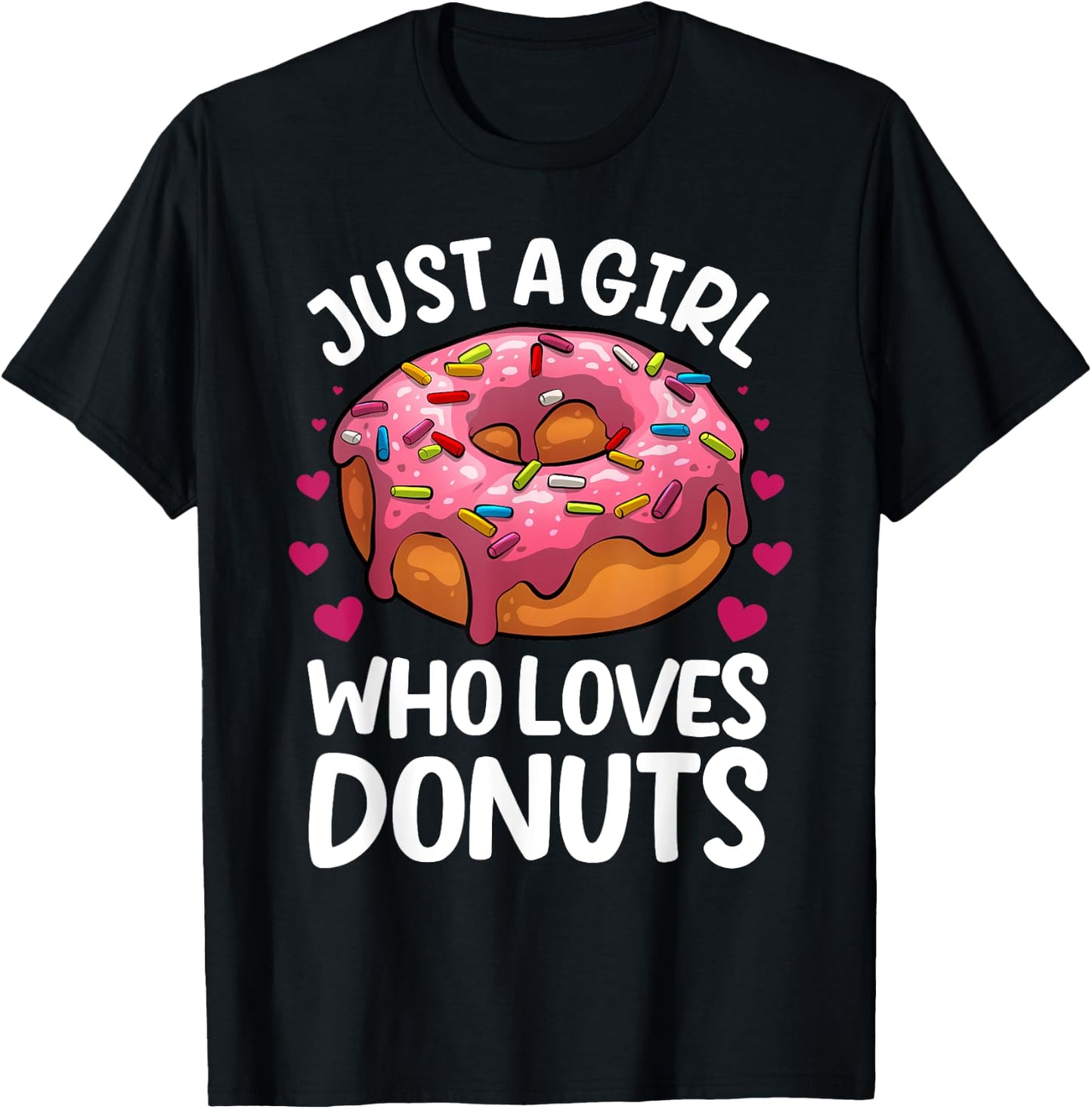Donut Art Teen Girls Doughnut Dessert Donut Lover T-Shirt - T-Shirt | Black