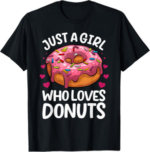 Donut Art Teen Girls Doughnut Dessert Donut Lover T-Shirt - T-Shirt | Black