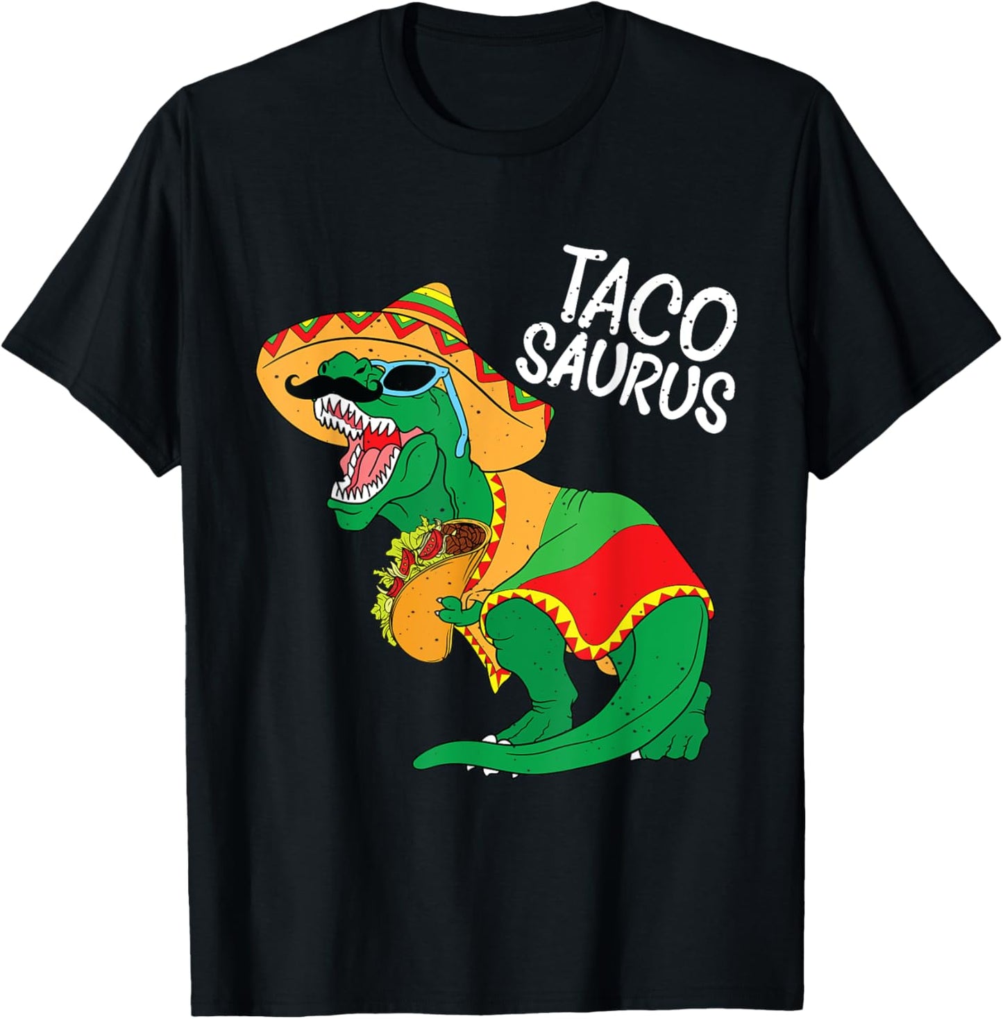 Tacosaurus Taco Dino Trex Cinco De Mayo Kids Toddler Boys T-Shirt - T-Shirt | Black