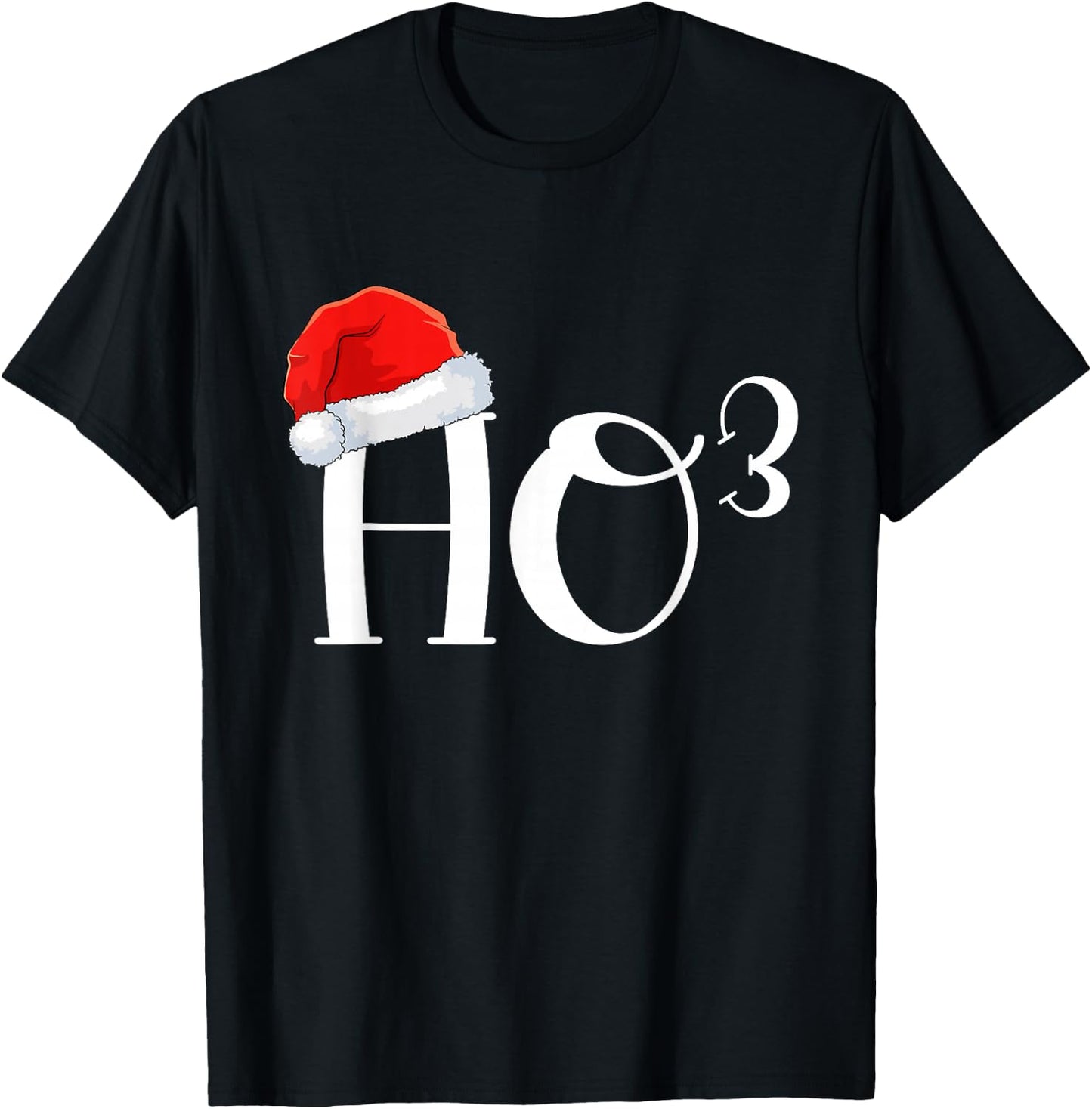 Funny Santa Ho Ho Ho To The Third Power Math Lover Christmas T-Shirt - T-Shirt | Black