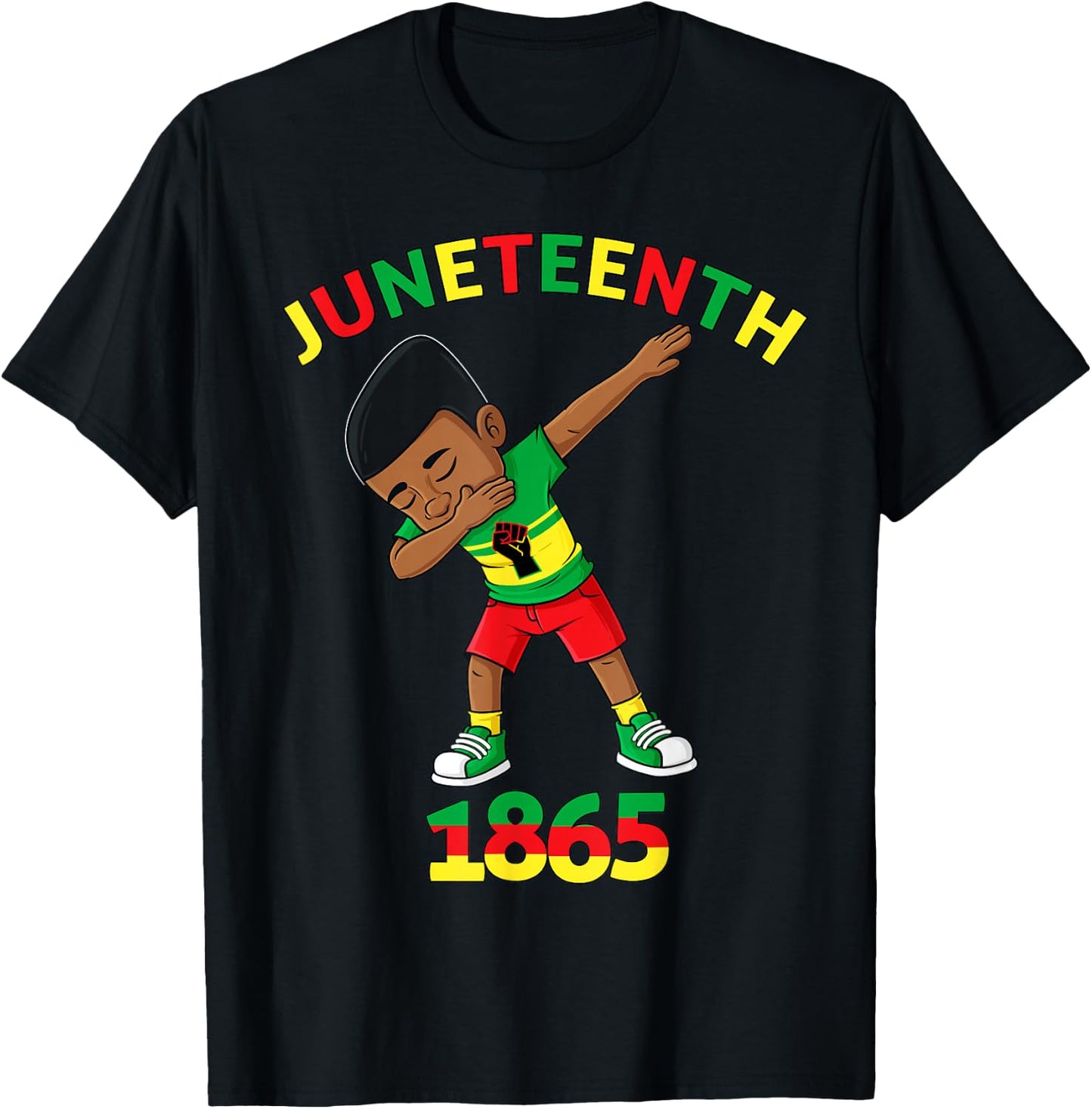 Dabbing Black King Juneteenth 1865 Brown Skin Boys Kids Teen T-Shirt - T-Shirt | Black