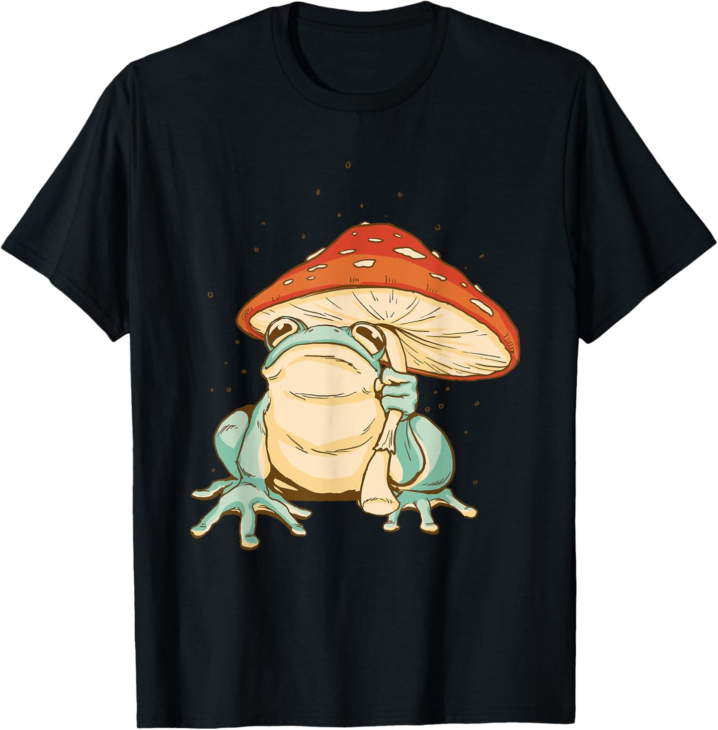 Frog Mushroom Umbrella Toad Amphibian T-Shirt - T-Shirt | Black