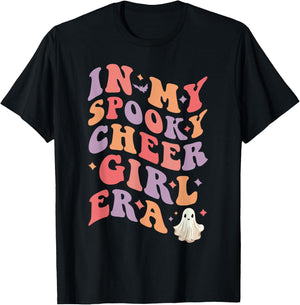 in My Spooky Cheer Girl Era Cheerleader Girl Woman Halloween T-Shirt - T-Shirt | Black