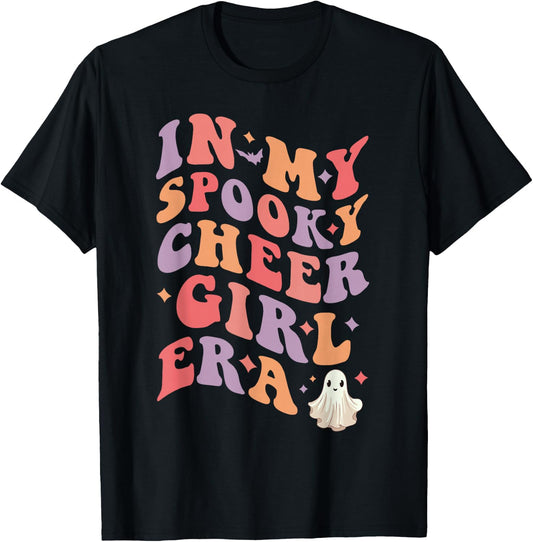 in My Spooky Cheer Girl Era Cheerleader Girl Woman Halloween T-Shirt - T-Shirt | Black