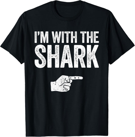 I'm With The Shark Matching Shark Costume Shirt T-Shirt - T-Shirt | Black