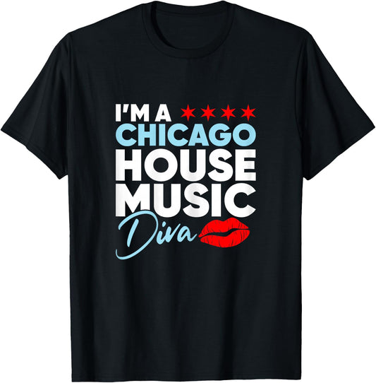Chicago House Music Diva T-Shirt - T-Shirt | Black