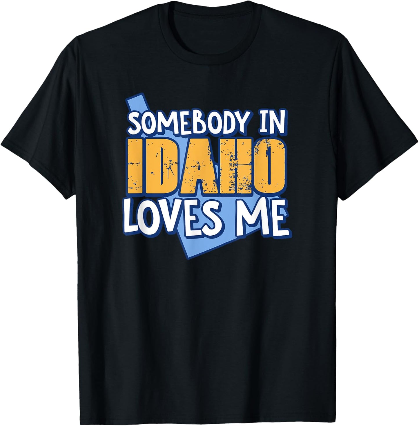 Somebody In Idaho Loves Me Funny USA State Travel T-Shirt - T-Shirt | Black