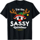 Christmas PJS Sassy XMas Reindeer Matching T-Shirt - T-Shirt | Black