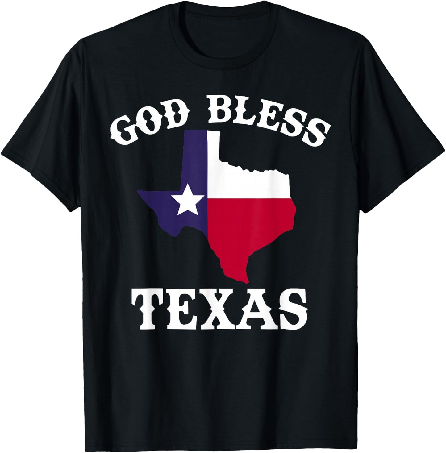 Texas Flag Patriotic Texan Pride God Bless Texas T-Shirt - T-Shirt | Black