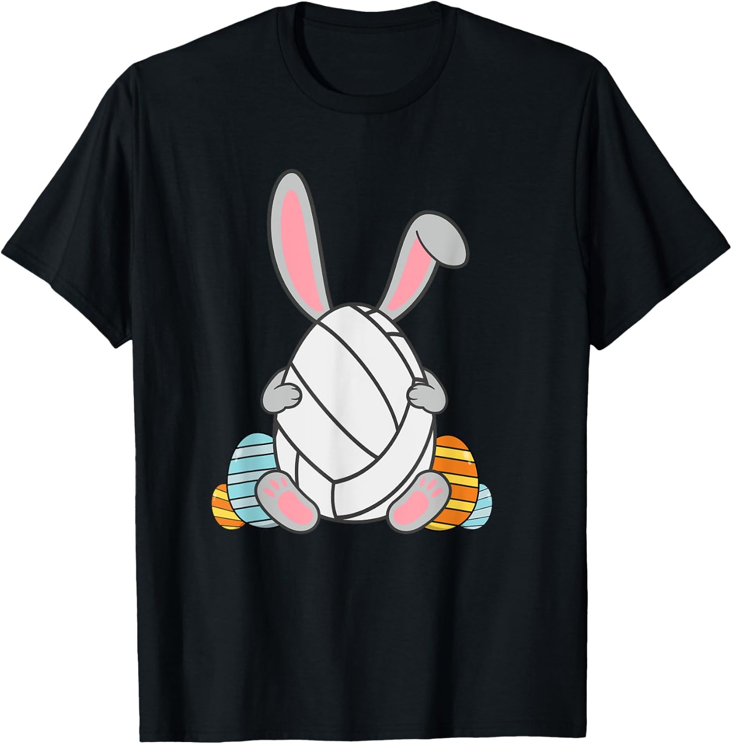 Kids Happy Easter Volleyball Bunny Ears Funny Egg Boys T-Shirt - T-Shirt | Black