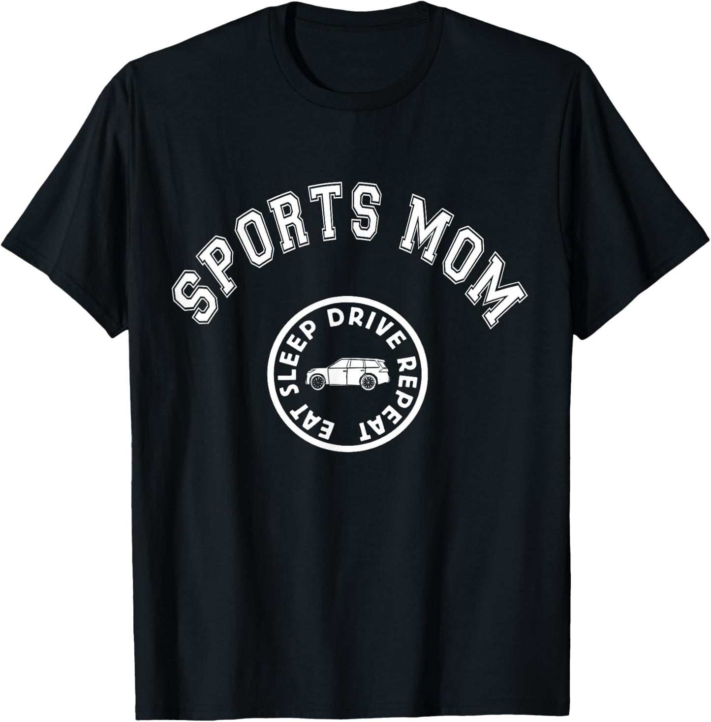 Eat Sleep Sports Mom Hockey Cheer Baseball Mothers Day T-Shirt - T-Shirt | Black