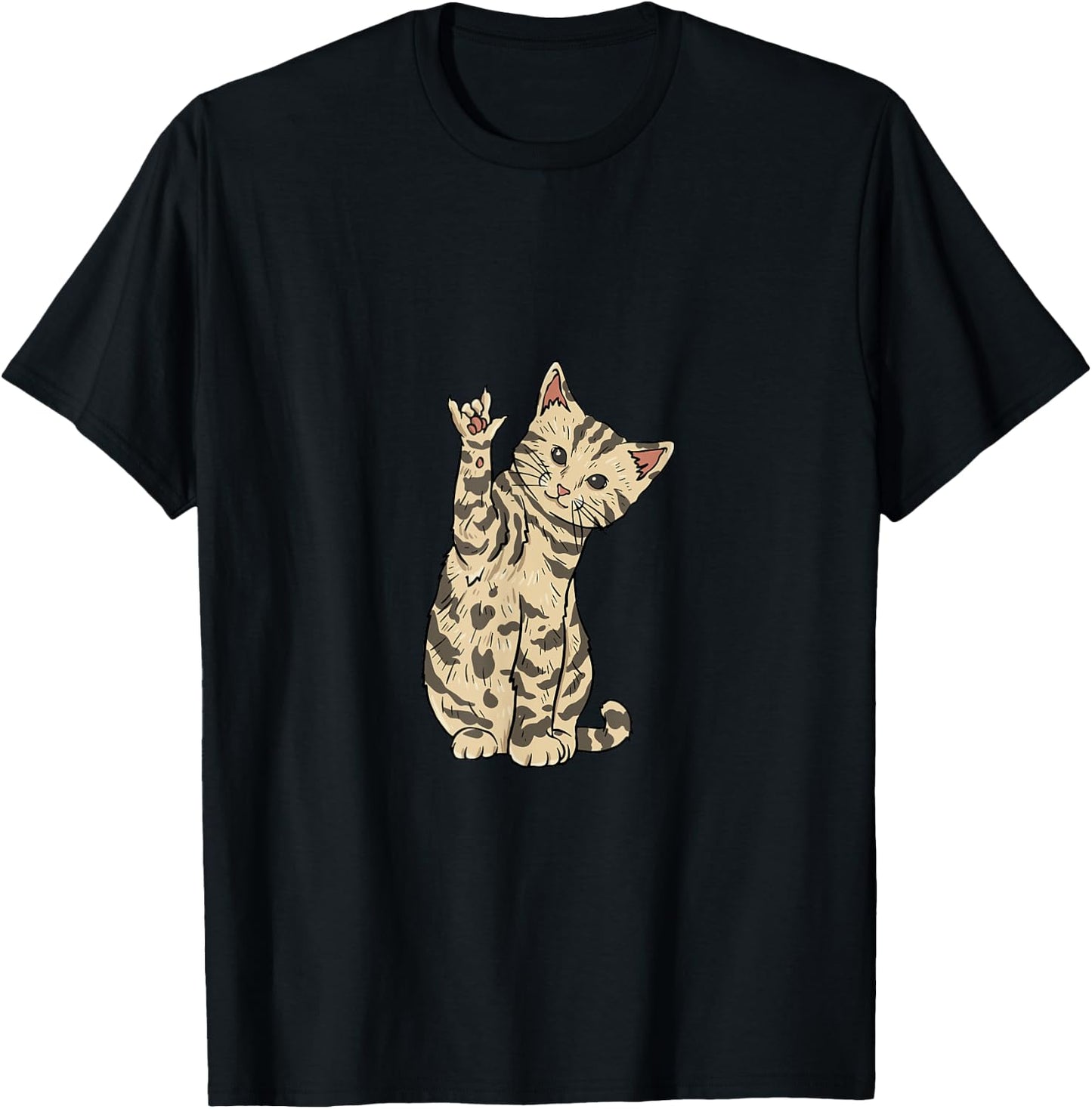 ILY Cat ASL T-Shirt - T-Shirt | Black