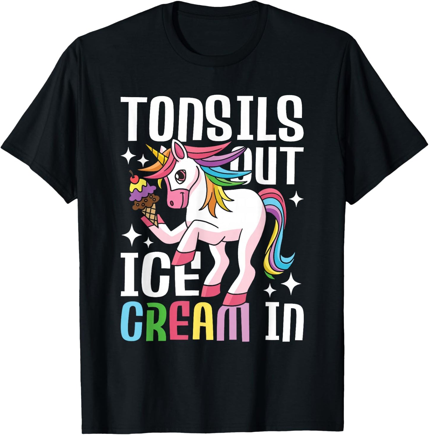 Tonsils Out Ice Cream in - Tonsillectomy Survivor Recovery T-Shirt - T-Shirt | Black