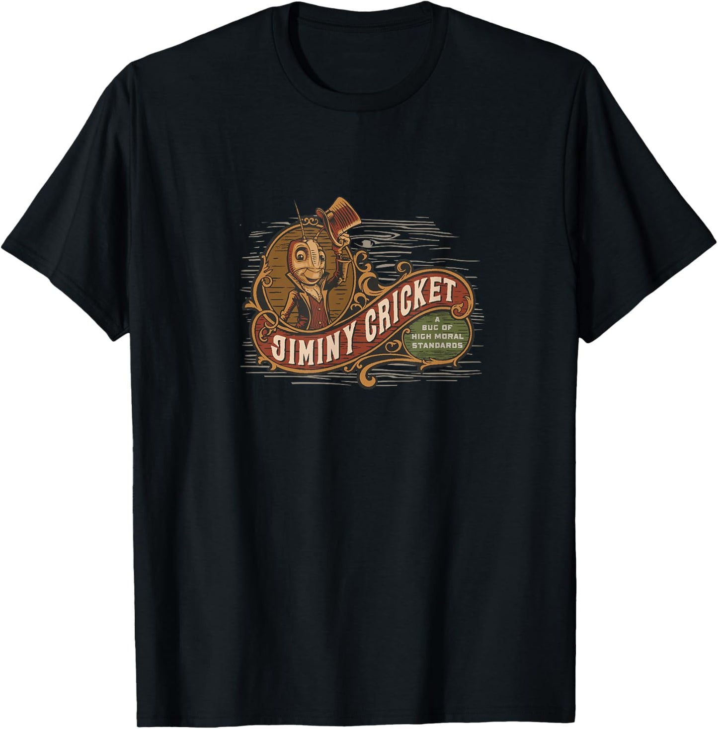 Disney Pinocchio 2022 Jiminy Cricket High Moral Standards T-Shirt - T-Shirt | Black
