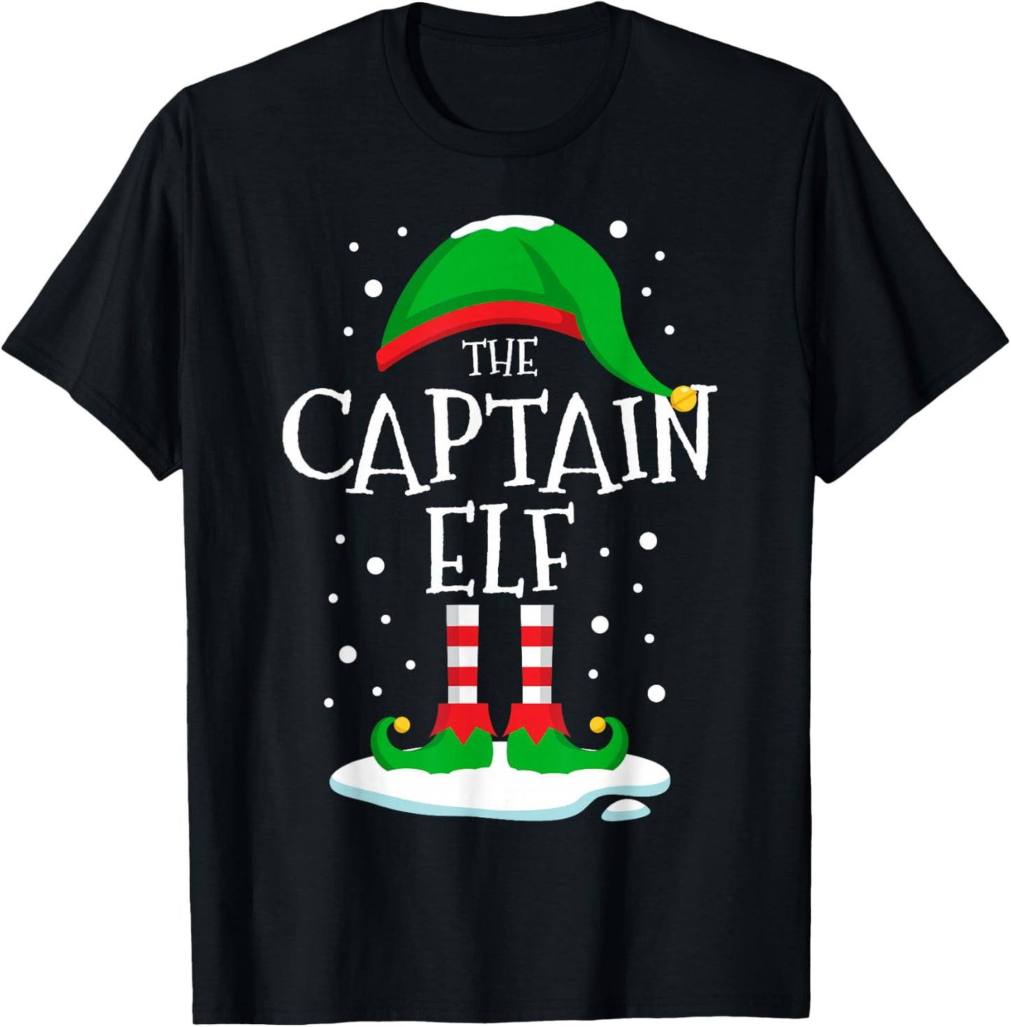 The Captain Elf Christmas Family Matching Xmas Group Funny T-Shirt - T-Shirt | Black