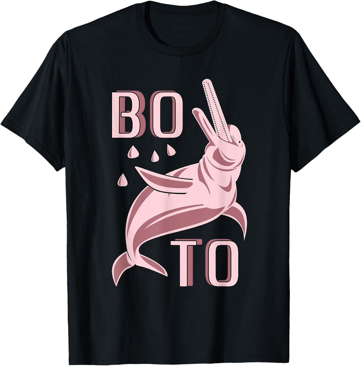 Boto Pink River Dolphin Inia Bufeo T-Shirt - T-Shirt | Black