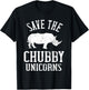 Save The Chubby Unicorns Animal Rights Rhinoceros Rhino T-Shirt - T-Shirt | Black
