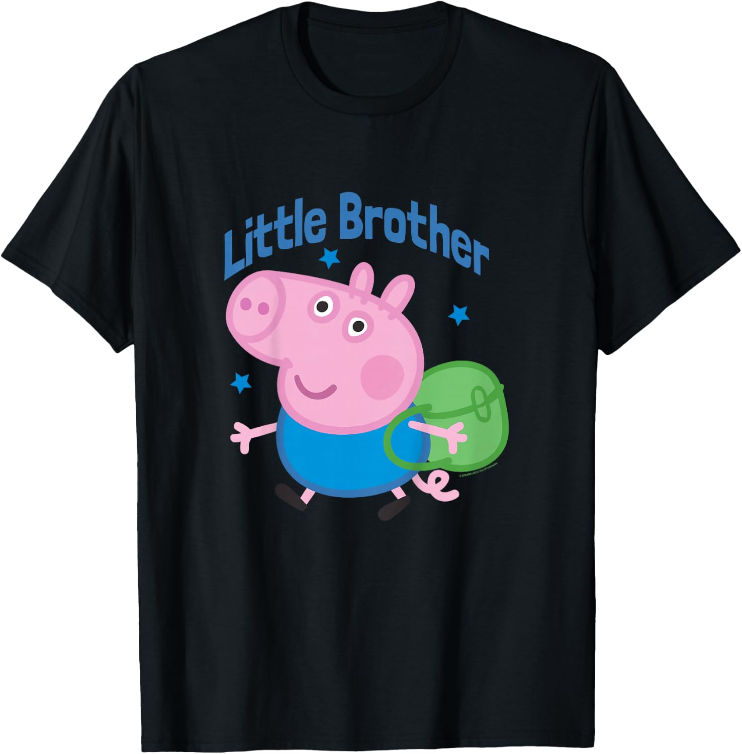 Kids Peppa Pig George Pig Little Brother Backpack T-Shirt - T-Shirt | Black