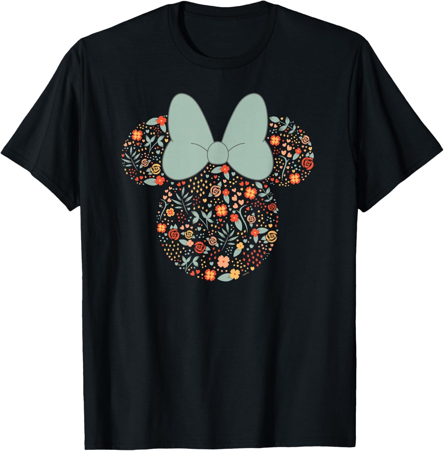 Disney Minnie Mouse Spring Head Icon with Bow Springtime T-Shirt - T-Shirt | Black