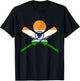 Cricket India Vintage Indian Flag Cricketer T-Shirt - T-Shirt | Black