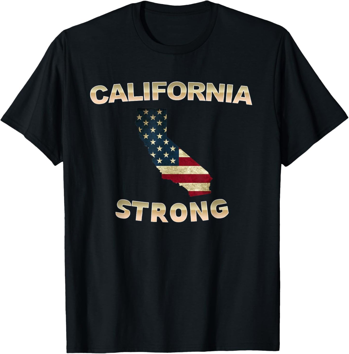 California Strong American Flag Cool CA Map Women T-Shirt - T-Shirt | Black