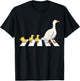 Funny Ducks Crossing Road Crosswalk Rooster Farmer Kid Men T-Shirt - T-Shirt | Black