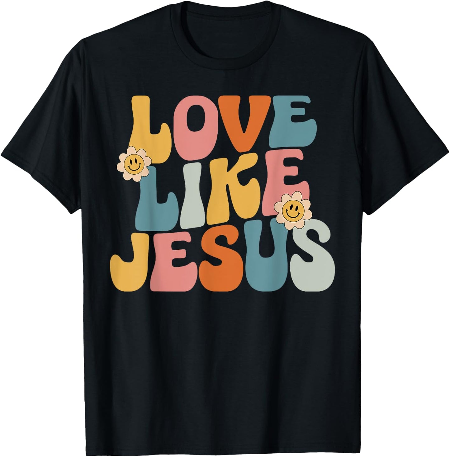 Retro Love Like Jesus T-Shirt - T-Shirt | Black