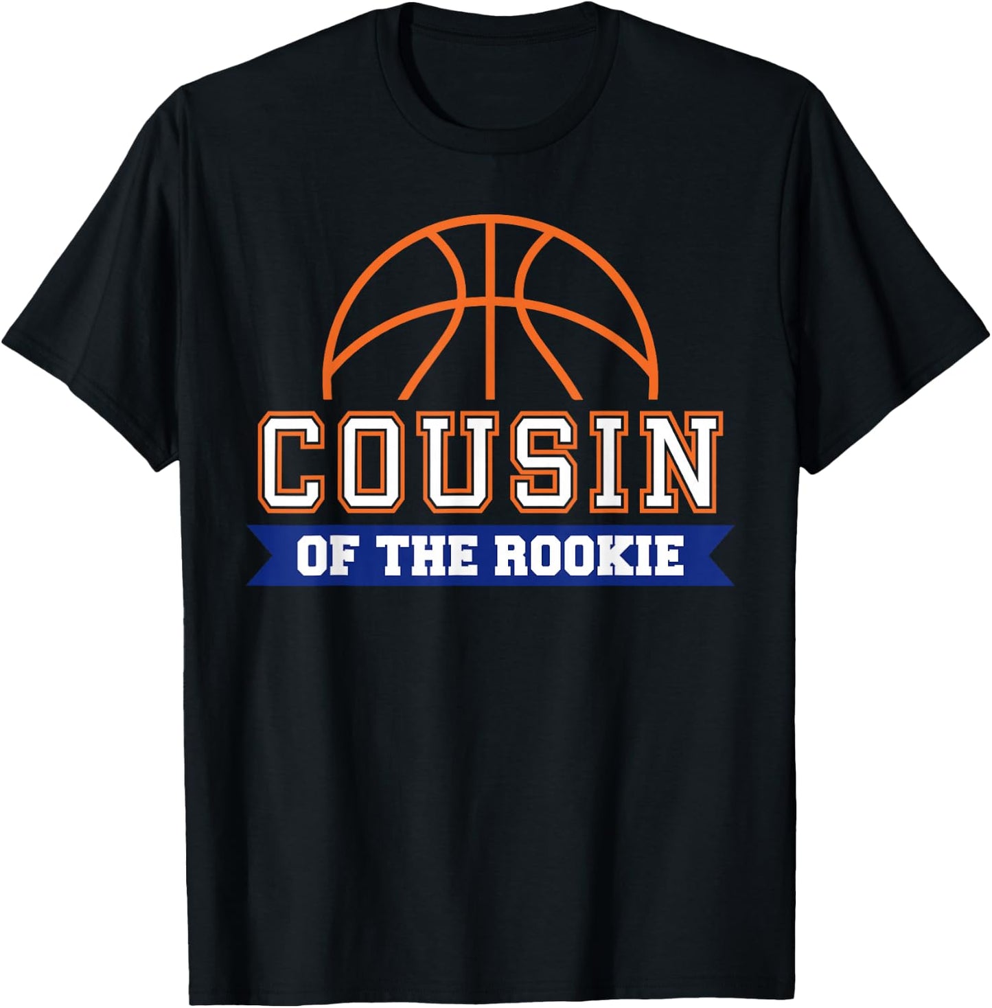 Cousin of Rookie 1st Birthday Basketball Theme Matching T-Shirt - T-Shirt | Black