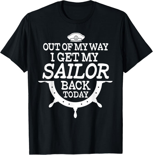 Funny Sailor Designs Mom Military Homecoming Quote T-Shirt - T-Shirt | Black