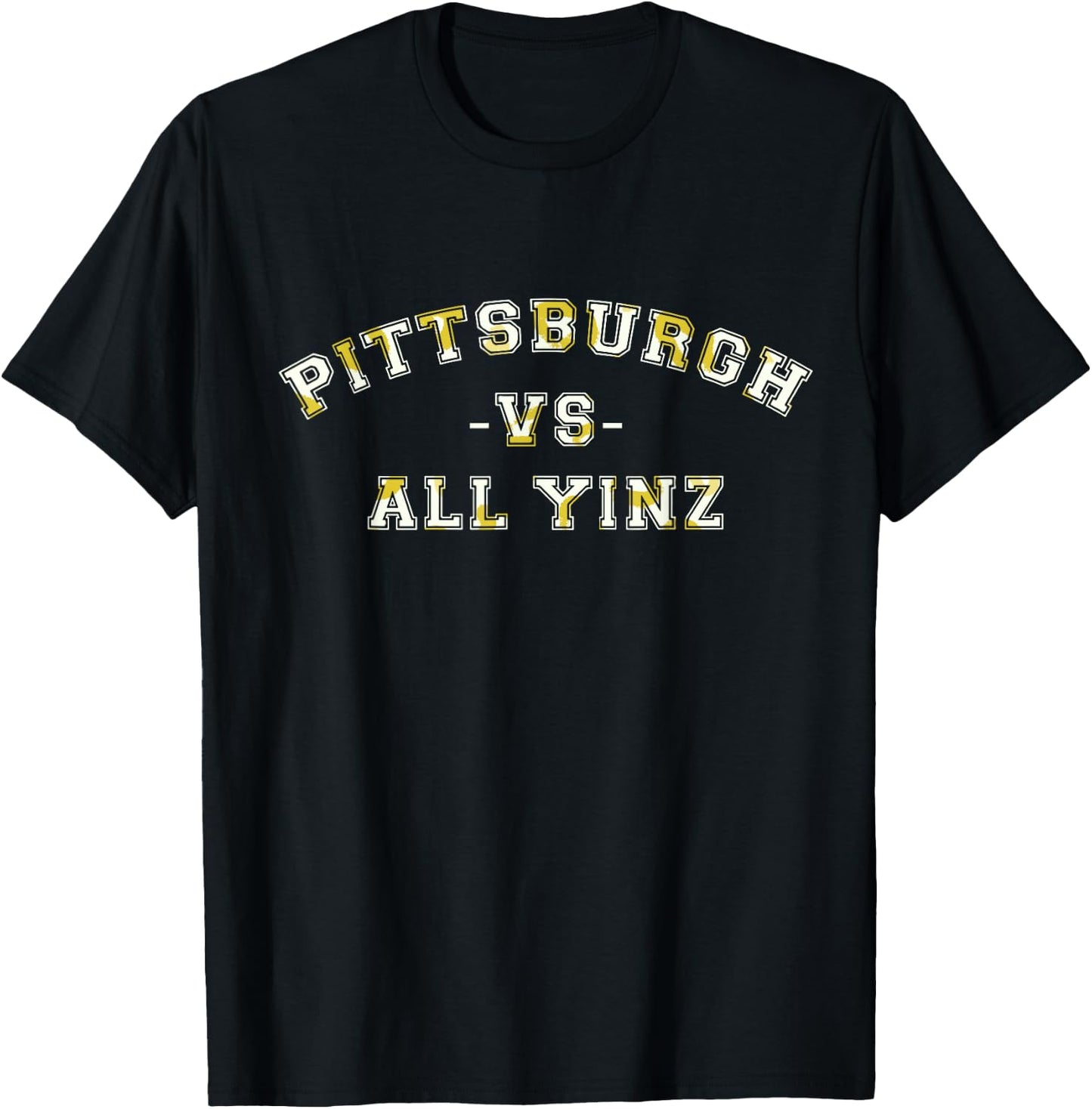 Pittsburgh Vs All Yinz Sports Fan Pittsburghese Leopard T-Shirt - T-Shirt | Black
