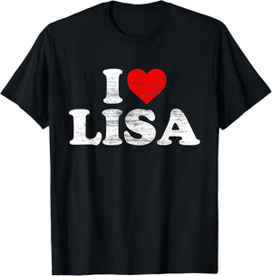 I Love Lisa Heart T-Shirt - T-Shirt | Black