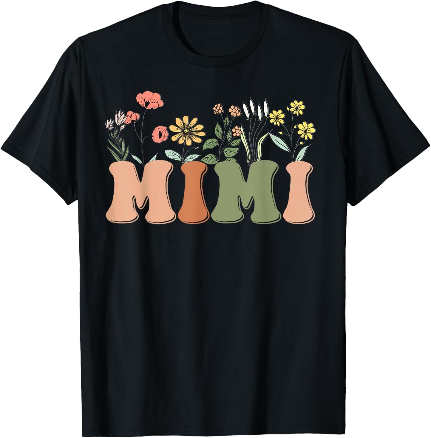 Wildflowers Mimi Floral Mother's Day Mimi T-Shirt - T-Shirt | Black