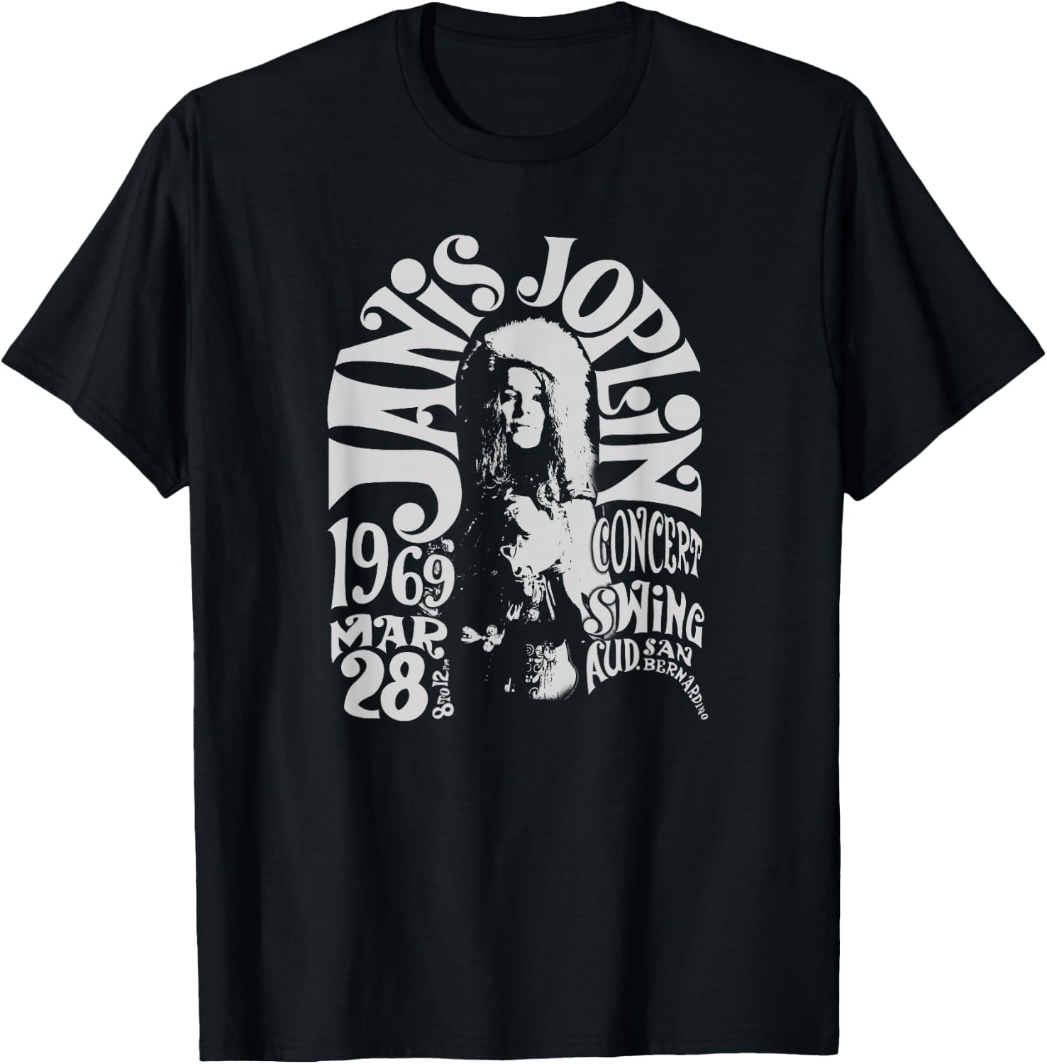 Janis Joplin San Bernadino 1969 Small T-Shirt - T-Shirt | Black